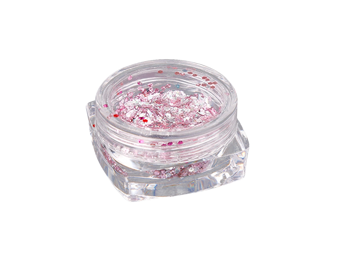 Decoração De Unhas Com Glitter E Paillettes Para Manicure (vermelho+rosa)