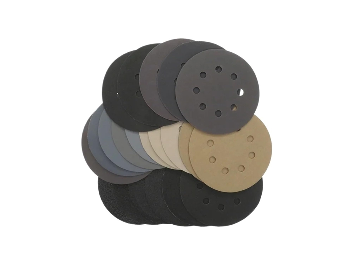 Discos De Lixa Redondos 5 Polegadas 125mm Com Grãos 60a 10000, Com Sistema De Fixação Por Velcro, Para Polimento, Base
