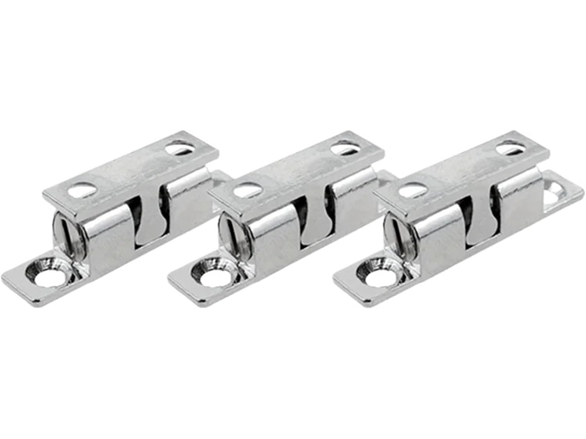 Conjunto De 3 Fechos Esfera Com Mola Rolete Duplo Portas Armário E Cozinha