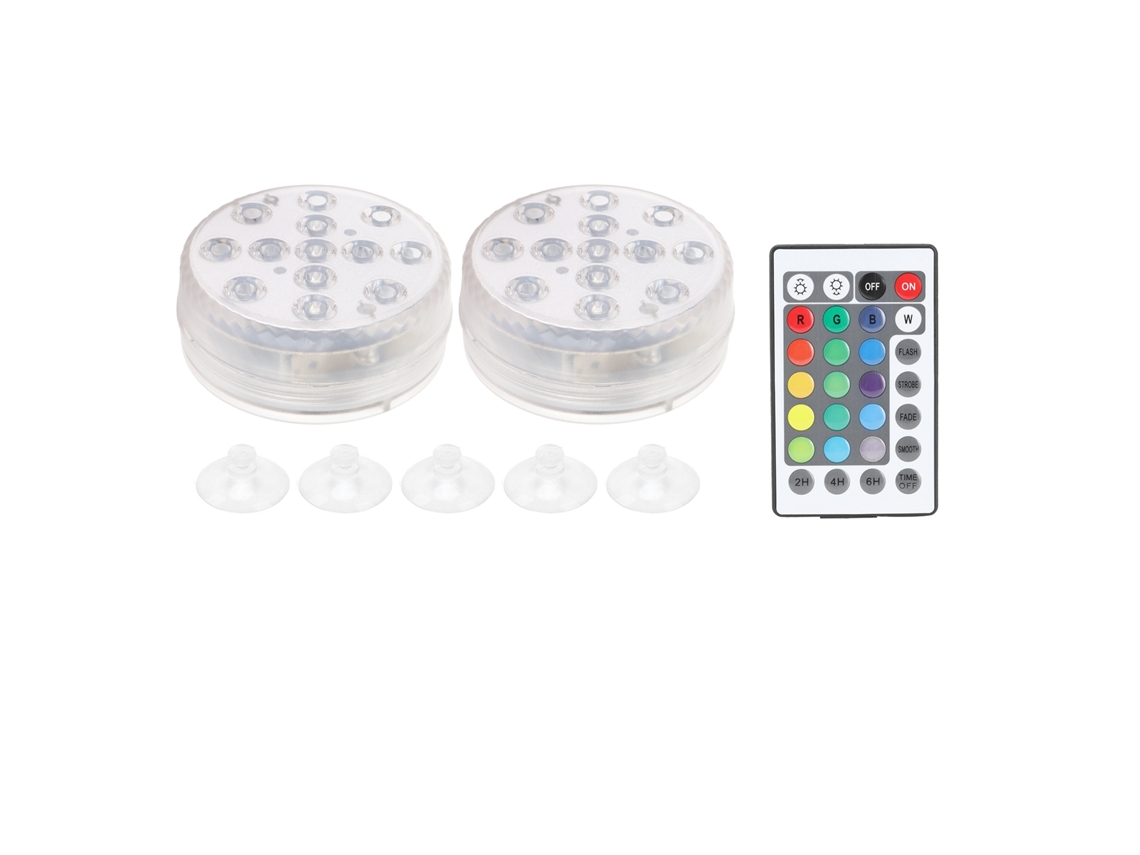 2026 2 Peças de Lâmpada Submersível para Piscina Ip68 16 Cores Rgb com Iman Luz Subaquática para Aquário Fonte Estanque