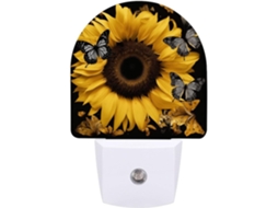 Luz Noturna Led Com Sensor Quarto, Banheiro, Corredor, Com Design De Borboleta E Girassol, Ideal Quartos