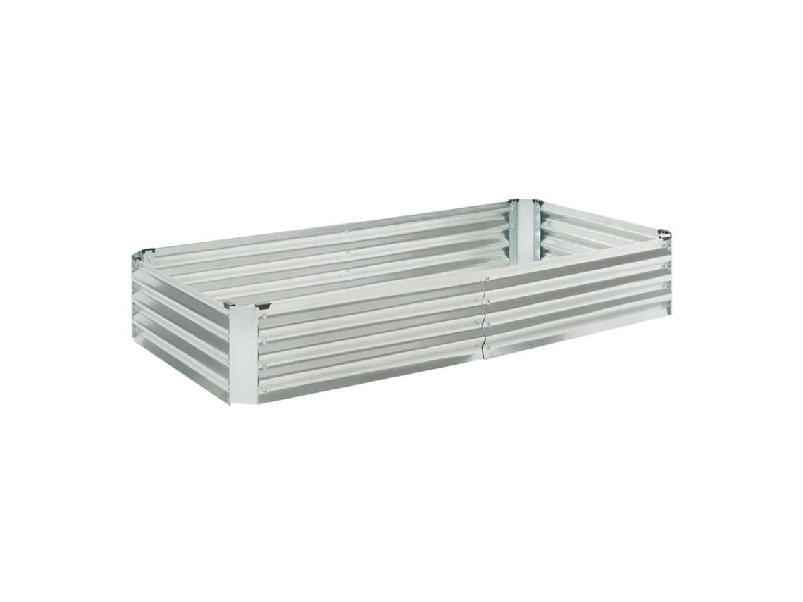 Canteiro De Plantação Elevado Celano Aço 180x90x30cm Prata [EN.CASA]