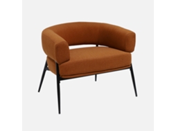 Poltrona Curva Encosto com Base de Metal, Terracota Sweeek