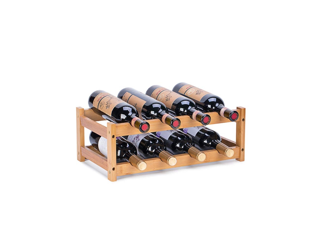 Suporte Vinho 2 Níveis Bambu