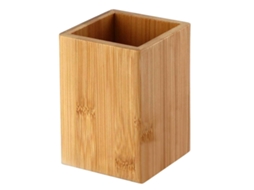 Organizador de Mesa em Material Renovável, Porta, Canetas em Madeira de Bambu com Construção Sustentável para Escritório e Casa BRILVIBERA