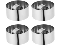 Conjunto De 4 Formas Redondas De Aço Inoxidável Para Biscoitos E Bolos