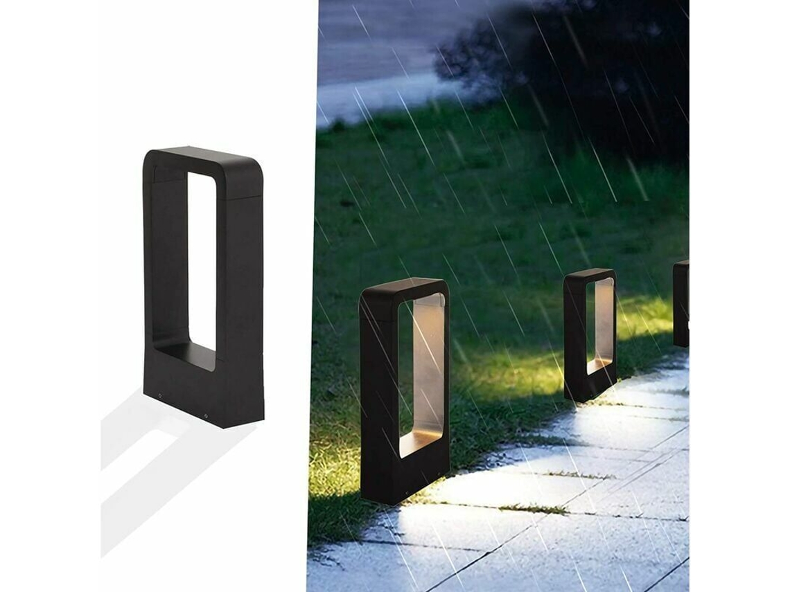 Luminária de Poste com Tomada Elétrica Led 7w 3000k Ip65 para Terraço, Jardim, Exterior, Design Branco Quente, Iluminação Decorativa Ip65 fa AQUAFORGE