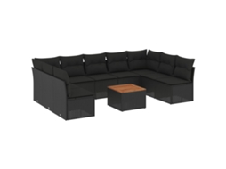 Garden Sofa Set, Garden Sofa Sets Vidaxl Preto Rattan / Vime (n/a)