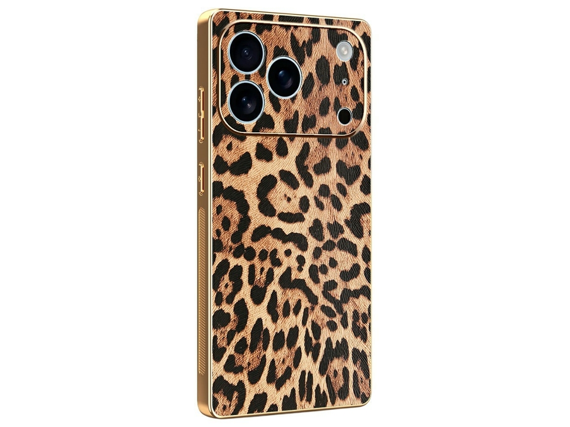 Capa Skalo Para Iphone 17 Pro Com Estampa De Leopardo - Marrom