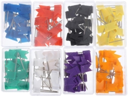 Tachinhas genéricas em formato Bandeira, material durável e pontas afiadas, 160 unidades para mapas e quadros de