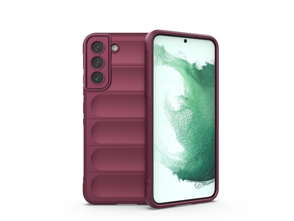 Capa Halinuia Para Samsung Galaxy S22 5g Magic Shield Tpu Flanela Vermelho Vinho