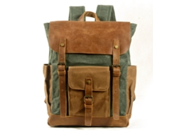 Bolsa De Ombro Vintage De Couro Crazy Horse Com Costura Em Lona Para Atividades Ao Ar Livre, À Prova Dágua, Unissex, Com Cera E Óleo SUNNY SPACES
