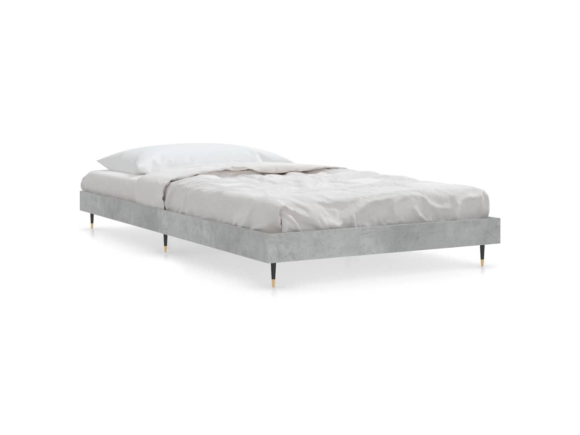 Bed Frame, Bed Frames Vidaxl Cinzeto Madeira Processada (90 X 190 Cm)