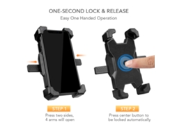 Suporte Para Celular De Bike Com Trava Rápida 360° Rotação Ajustável Para Moto E Bicicleta