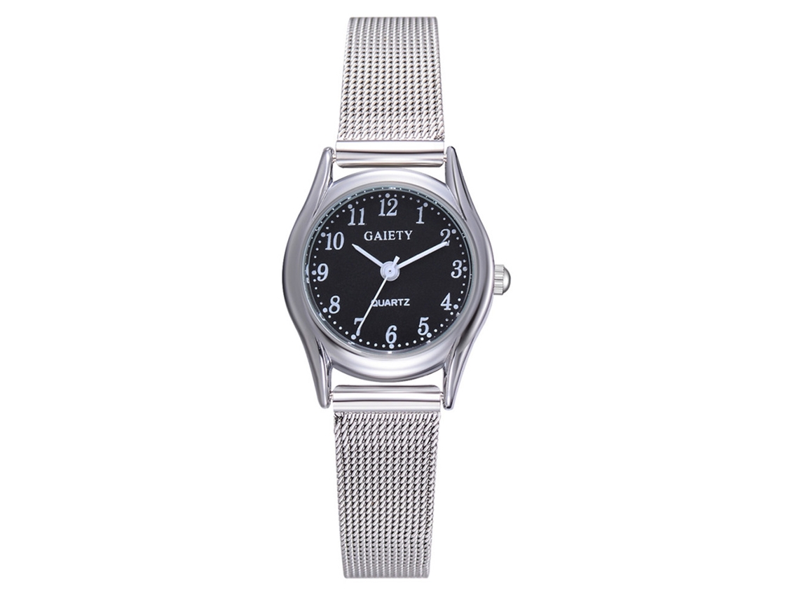 Relógio de Pulso Feminino Gaiety de Quartzo com Pulseira de Molde Casual Elegante Preto
