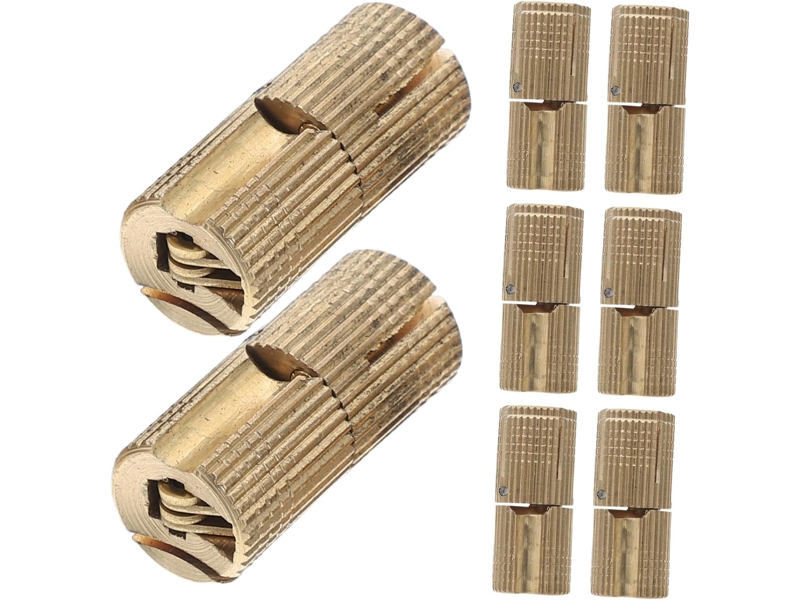 Conjunto De 8 Dobradiças Cilíndricas Ocultas Latão Para Portas