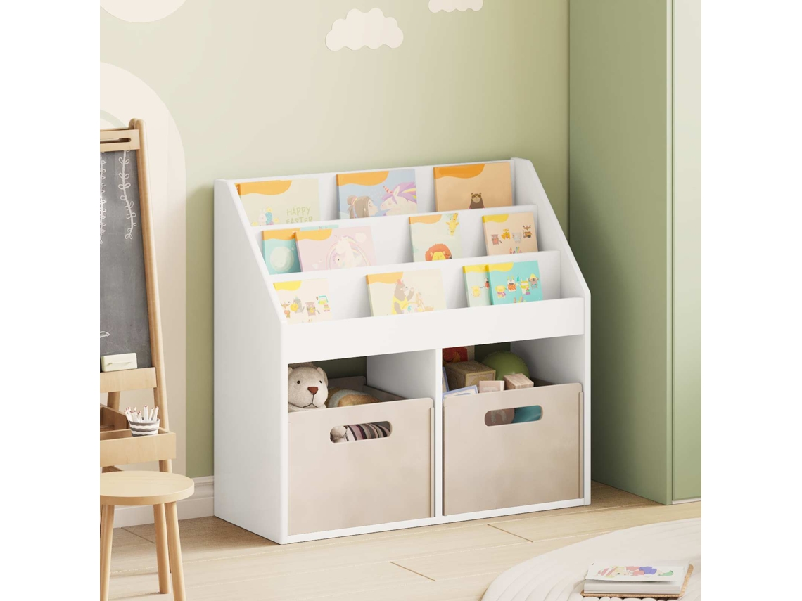 Vidaxl Estante Infantil Com Armazenamento Branco 72,5 X 29,5 X 69 Cm
