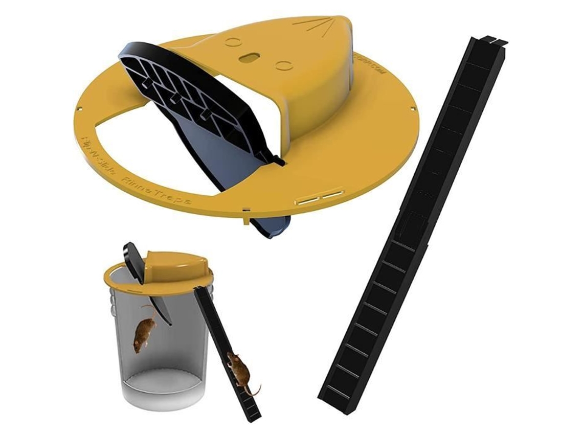 Flip N Slide Bucket Lid Mouse Rat Trap Multi Catch, com tampa de balde de mouse compatível, Mouse Rat Trap S/MARCA
