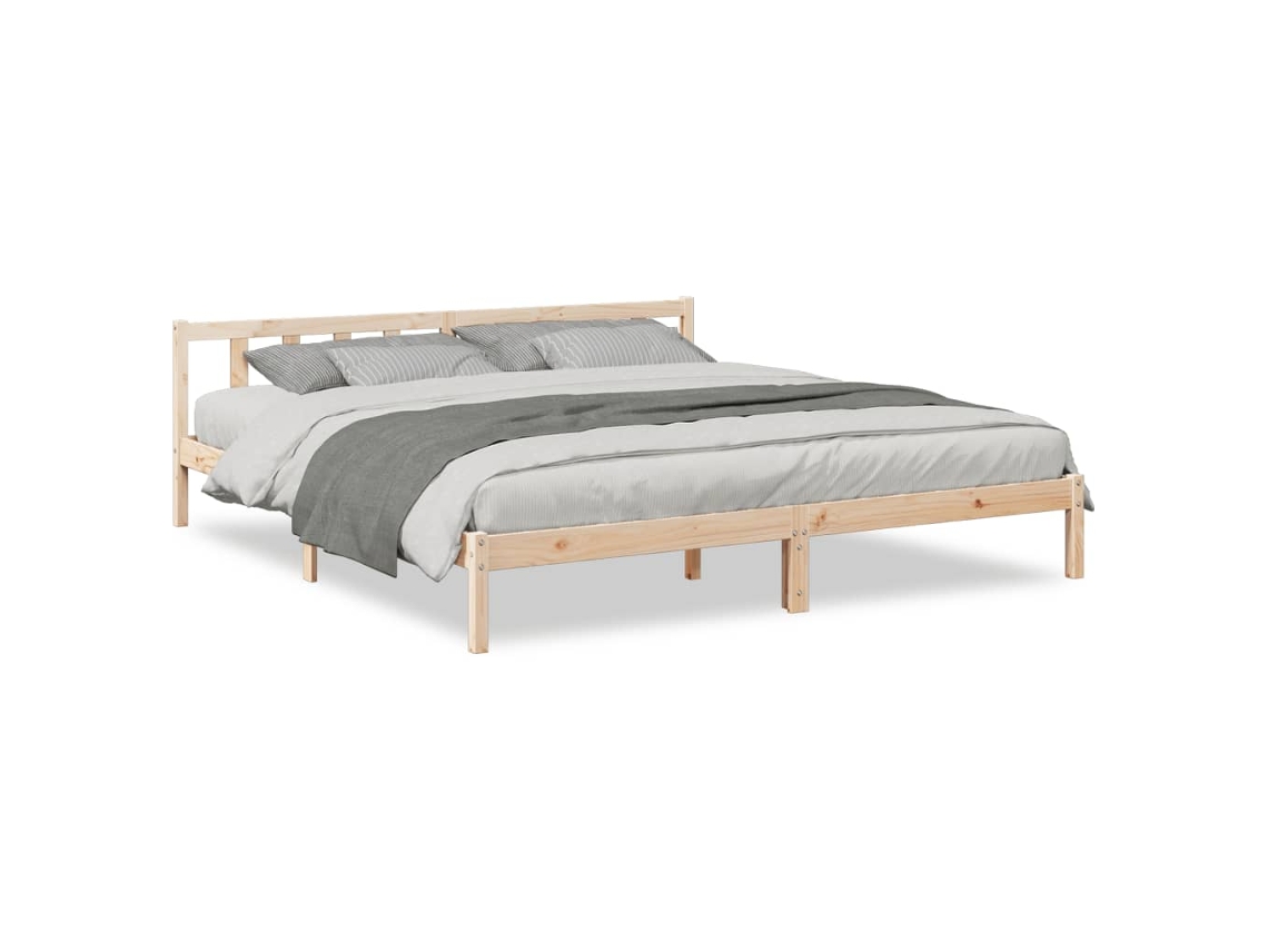 Cama Extra Longa Sem Colchão Madeira de Pinho Maciça MAISON EXCLUSIVE (200x220 cm)