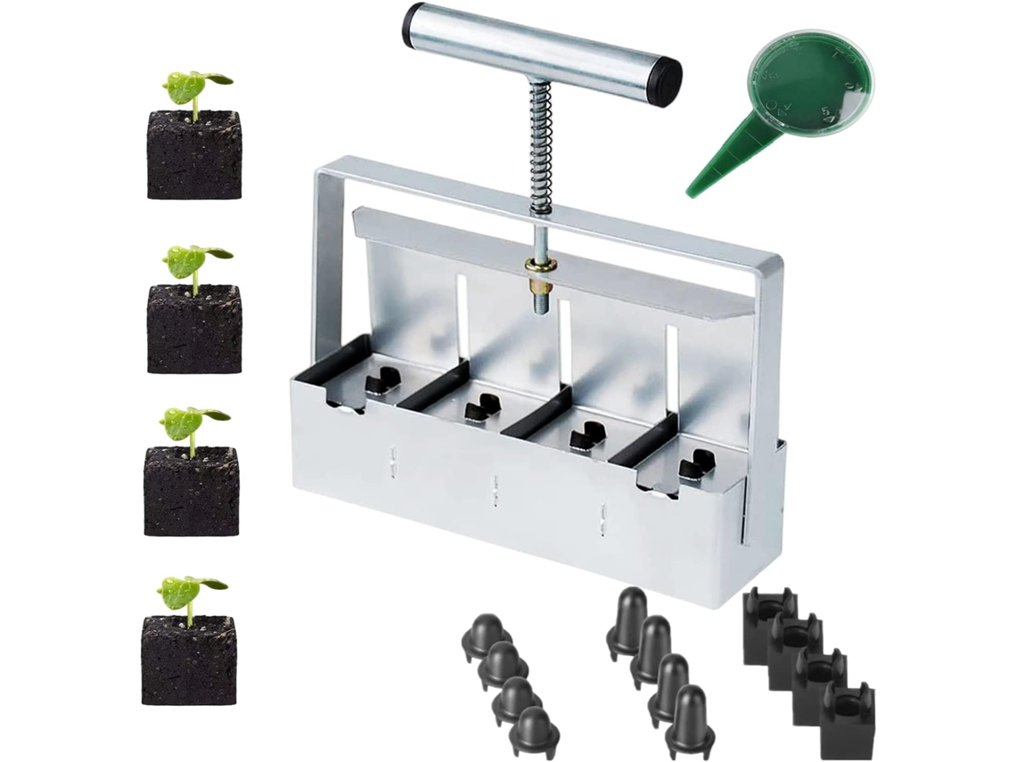 Moldador De Blocos De Solo De 4x2 Polegadas – Moldador Manual De Blocos De Solo Para Germinação De Sementes