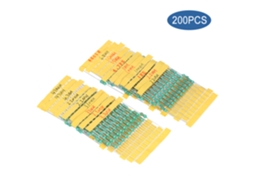 Hkj kit de 200 Indutores Dip com Anel Cromático, 1w, Tolerância ±10%, 1/10/100/2.2/22/220/3.3/33/330/4.7/47/470/6.8/680/15/150μh, 1/2.2/3.3/4.7mh