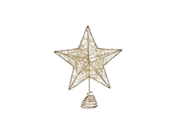 Estrela de Natal Dourada, Fabricada em Aço e Plástico, Dimensões: 20 X 5 24,5 Cm, Ergonômico, Uso Diário STELASPLEN