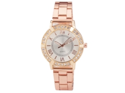 Relógio de Pulso Feminino Masculino de Quartzo com Mostrador Redondo Elegante Ouro Rosa