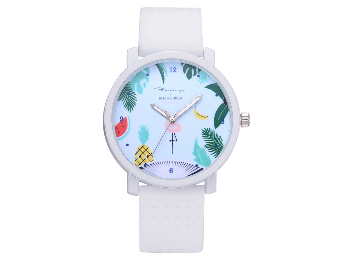 Relógio de Pulso Feminino Fashion com Mostrador Redondo e Pulseira de Silicone (verde)