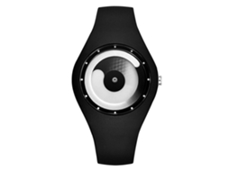 Relógio unissex de estilo simples com pulseira de silicone e mecanismo de quartzo, ideal para estudantes (preto e branco).