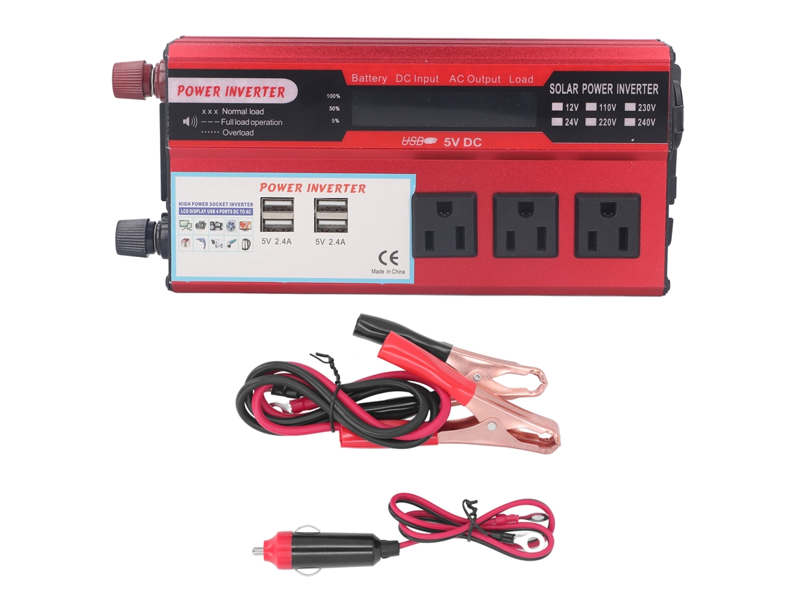 INVERSOR de Carro 500w com 3 Tomadas USB LCD | S/MARCA