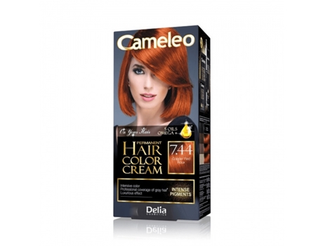 Professional Permanent Hair Color Cream 7.44 Vibrant Copper Red Cameleo