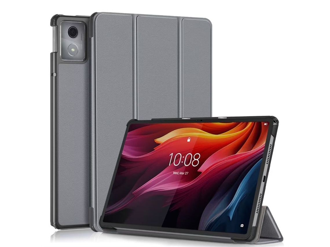 Capa Protetora Para Tablet Em Couro Pu E Couro Cor Cinzento Com Proteção Contra Riscos Elysve