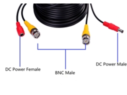 65ft Bnc Dc Connector Video Power Siamese Cable 4pcs/lot For Cctv Camera Dvr LAXISCREED