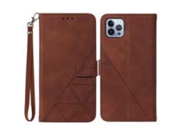Capa Pega Para Iphone 15 Pro Max Pele Sintética Castanho