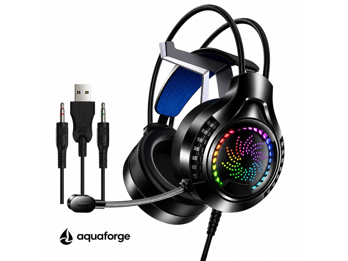 Headset Gaming Com Microfone Cancelamento De Ruído Led Rgb Som Estéreo 3,5 Mm