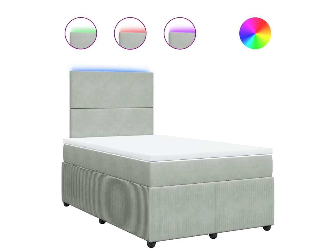 Box Spring Bed, Box Spring Beds Vidaxl Cinzeto Veludo (120 X 200 Cm)