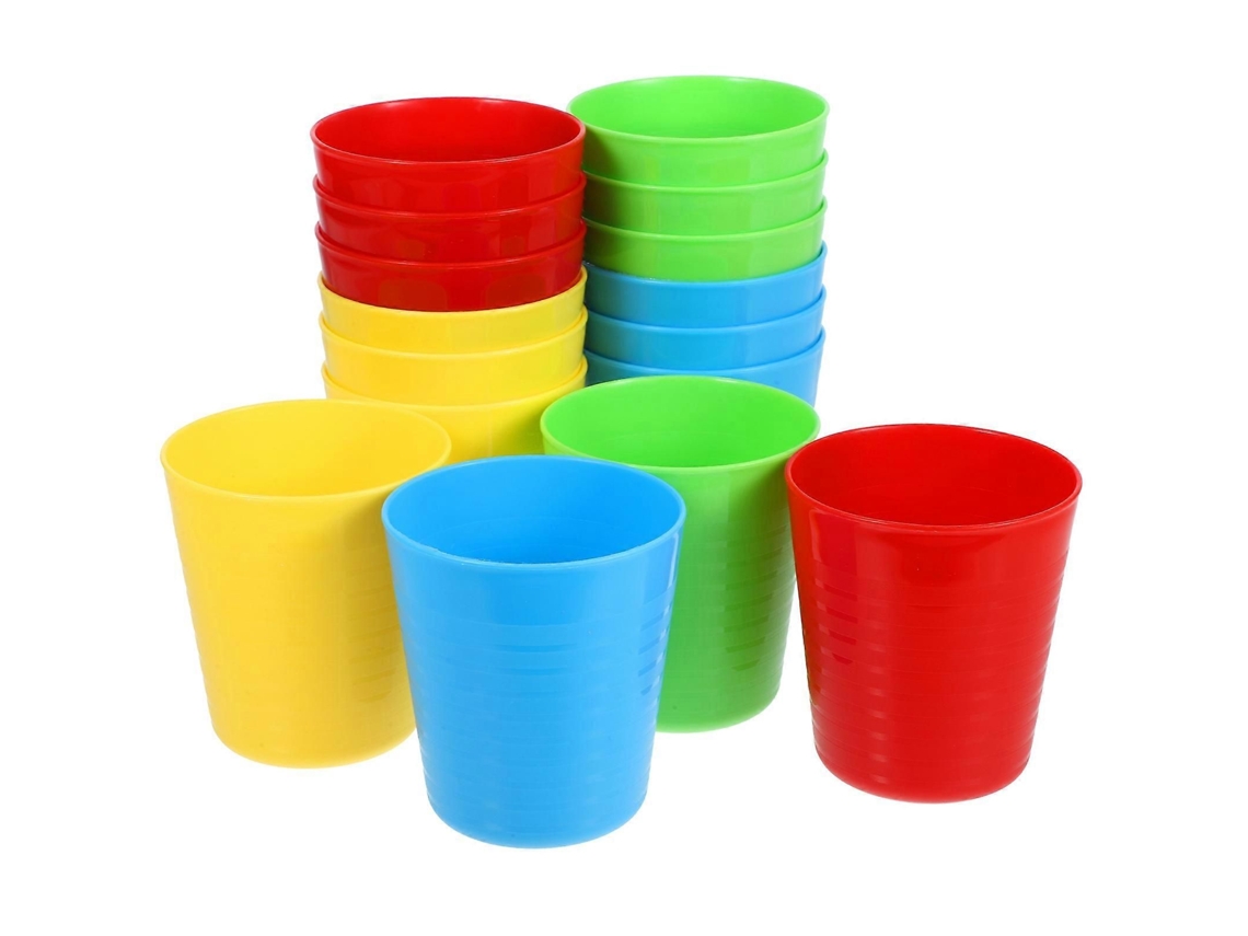 16 Copos Plásticos Reutilizáveis Para Sucos E Bebidas