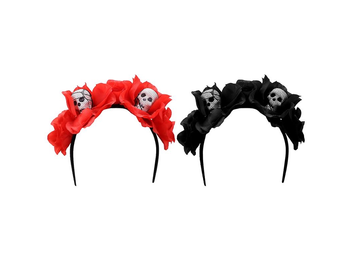 2 Peças de Argola de Cabelo de Caveira de Flor de Halloween para Decorações de Halloween ALLINLESS