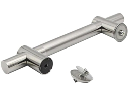 Puxador De Porta Ajustável Em Aço Inoxidável, Modelo Tubular, Cor Prata