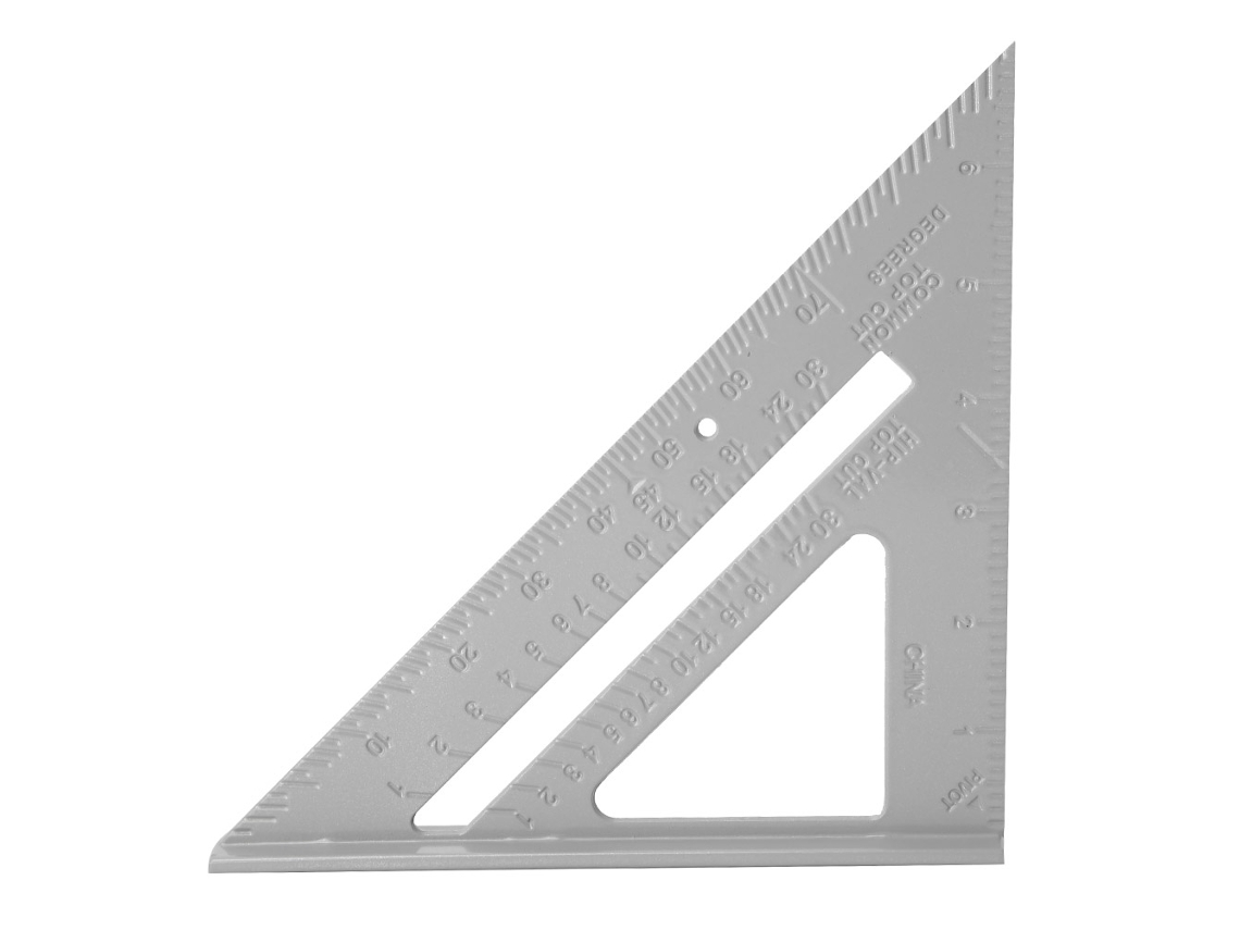 Régua Triangular de Alumínio 7 Polegadas 45/90 Graus para Carpintaria