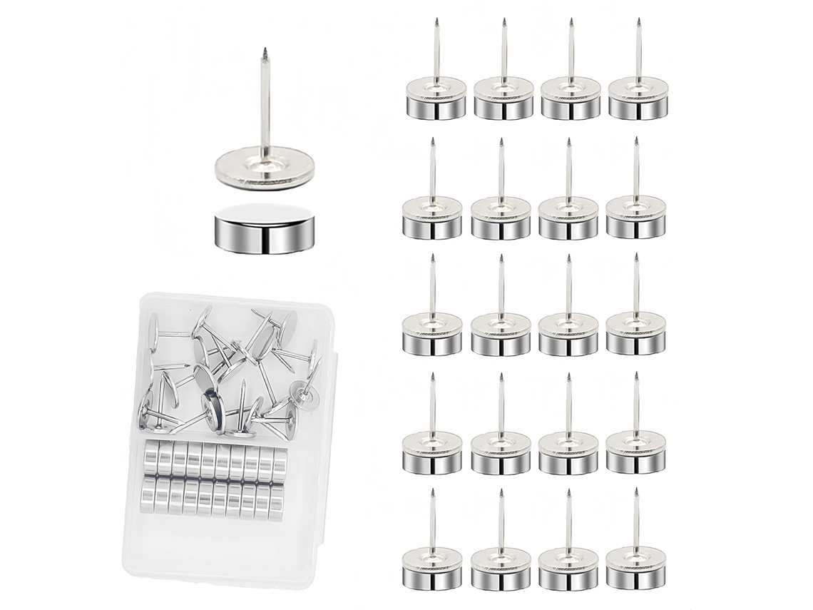 20 Conjuntos De Alfinetes Para Quadro Avisos, Magnéticos Cortiça,