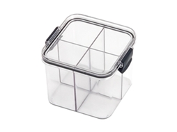 Recipiente Hermético Para Cereais 460/700ml - Caixa Transparente Com 4 Compartimentos Para Grãos E Snacks