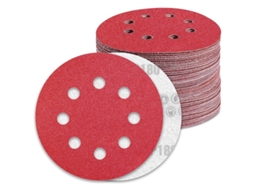 Lixa de 125 mm, grão 180, 50 peças, 8 furos, lixa excêntrica
