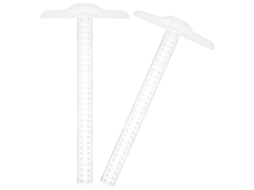 Conjunto de 2 réguas transparentes de plástico para portfólio, versáteis para desenho e trabalho na Madeira, ideais para