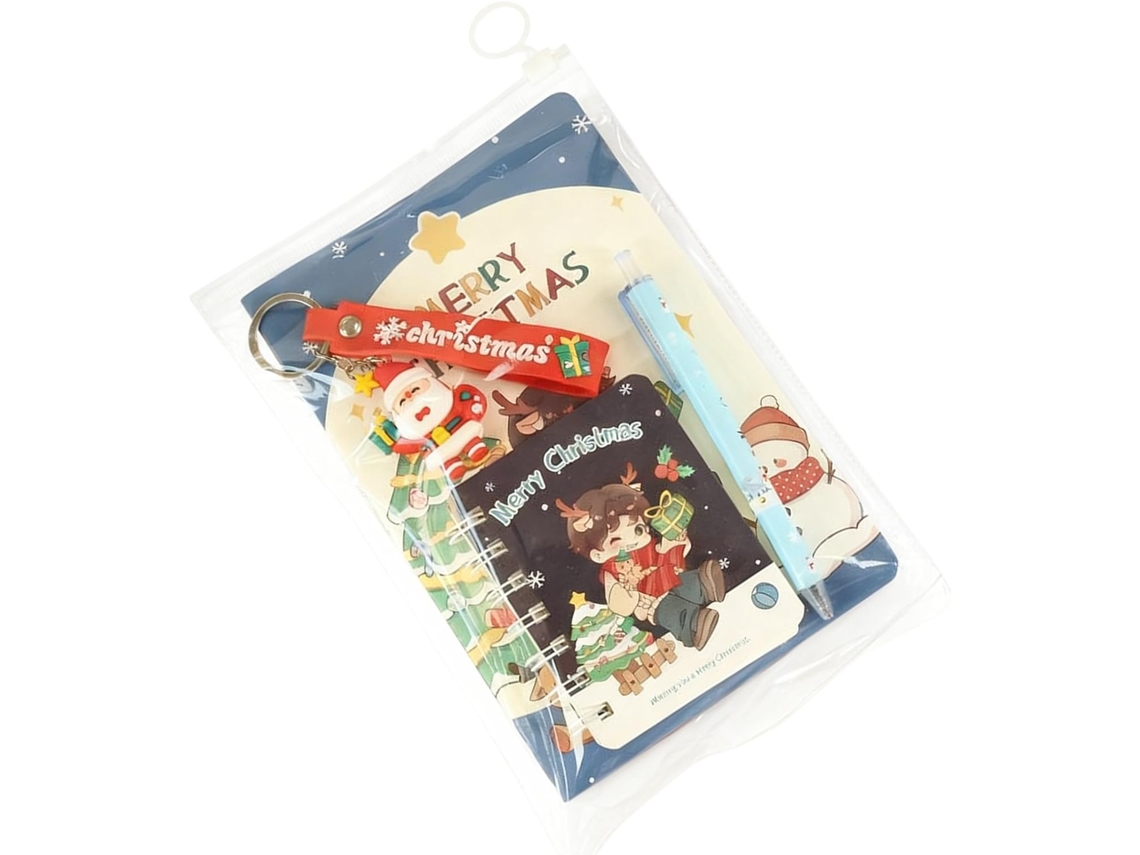 Conjunto De Papelaria Para Crianças, Caderno Natal Com Caneta,
