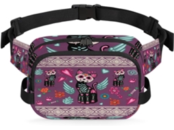 Pochete Étnica com Estampa Floral e de Caveira para Mulheres 22 8 X 6 3 X 15 5 Cm Estampa Flo Impermeável
