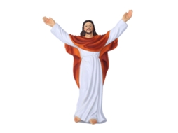 Estatueta De Cristo Jesus Pintada À Mão Em Resina, Figura Católica, Artesanato, Ornamento Slowmoose