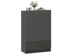 Sapateira De 2 Portas Com Fecho Suave Para Entrada Com Prateleiras Ajustáveis Orifícios De Ventilação Para 20 Pares De 72x34,5x103 Cm Preto