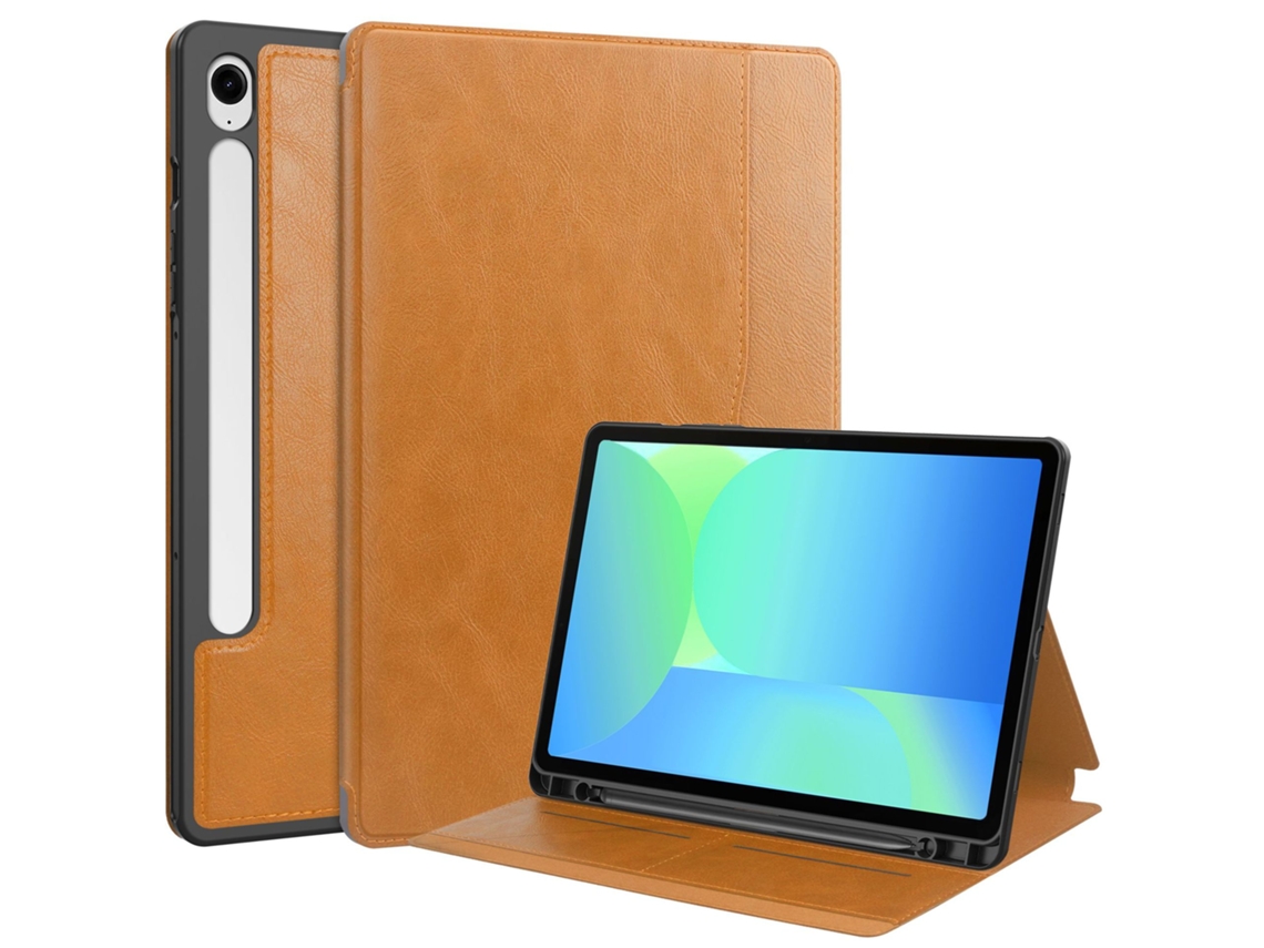 Capa Fwinl Para Samsung Galaxy Tab S9 Fe Sm X510/sm X516 Com Ranhura Para Caneta Marrom