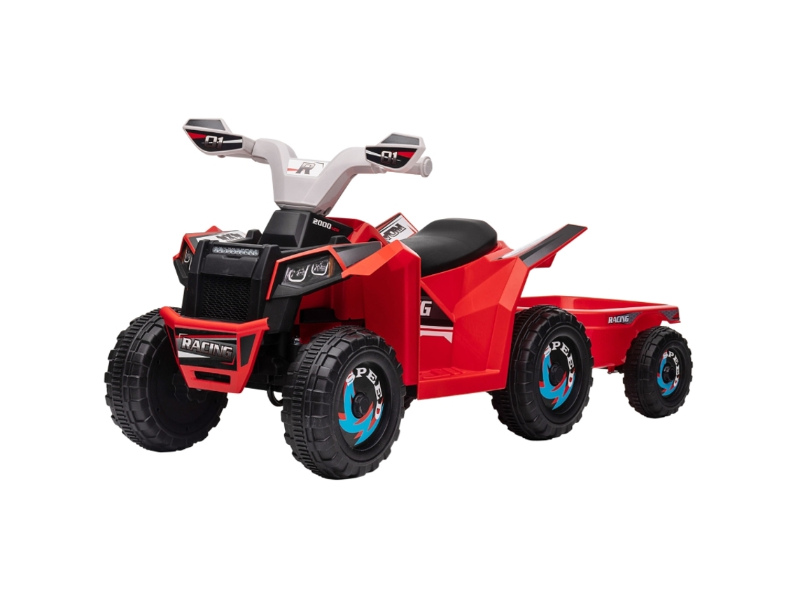 Quadriciclo Elétrico Reboque 2,5km/h 50min 1,5-3 Anos 25kg Vermelho